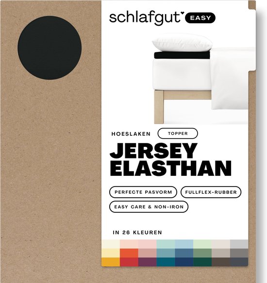 schlafgut Topper Easy Jersey Elasthan Hoeslaken XL - 180x200 - 200x220 799 Off-Black