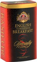 BASILUR English Breakfast - Thé en feuilles noires finement hachées dans une boîte décorative, 100 g