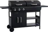 The Living Store combibarbecue Gas-Houtskool - 159 x 52.5 x 101.5 cm - 8.4 kW