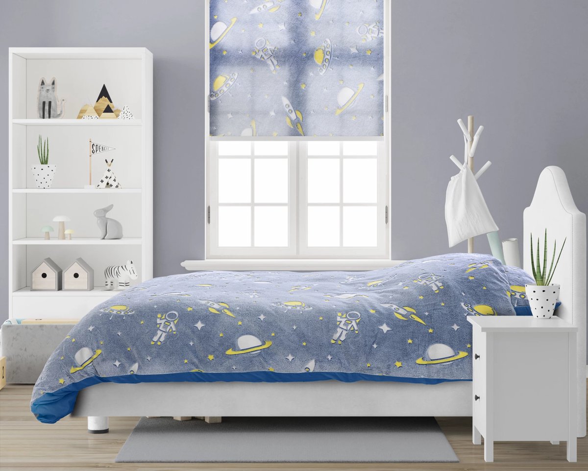 Housse de couette Voetbal- Glow in the Dark - Micropolaire - 140x200/220 -  avec