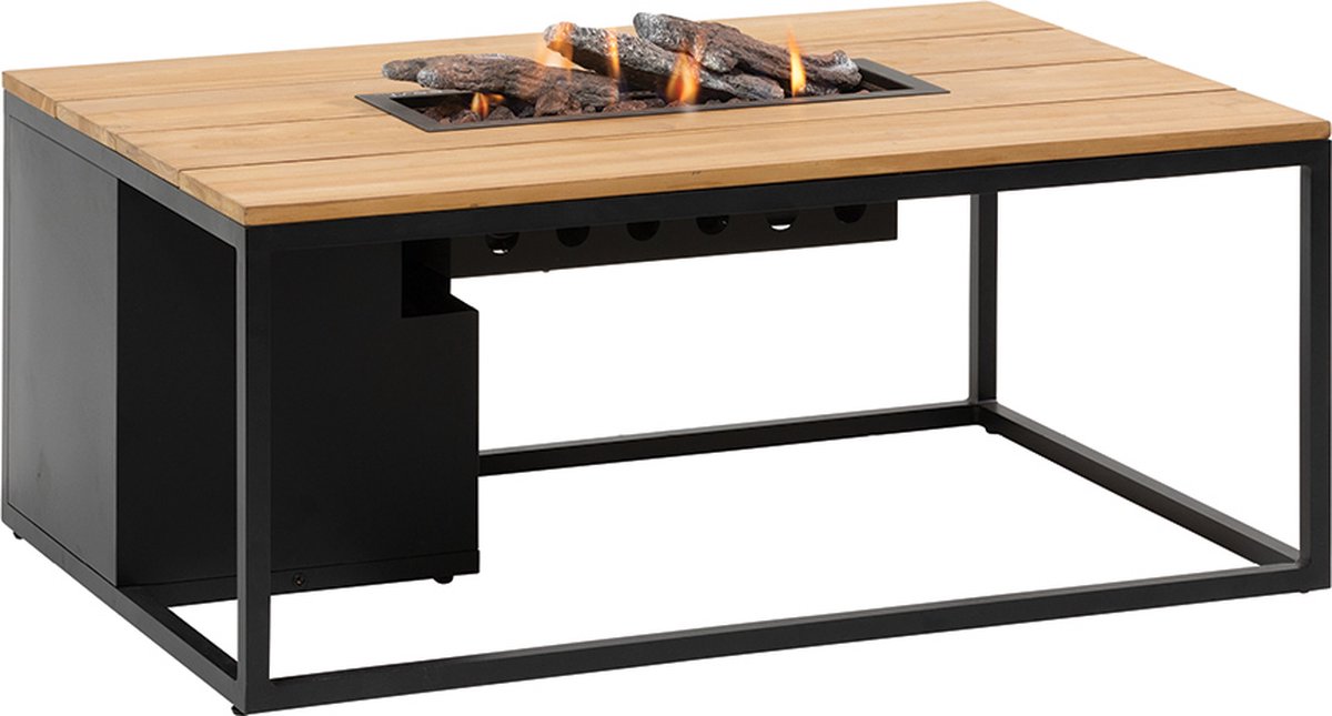 Cosi Cosiloft 120 - Table de feu - Noir avec teck