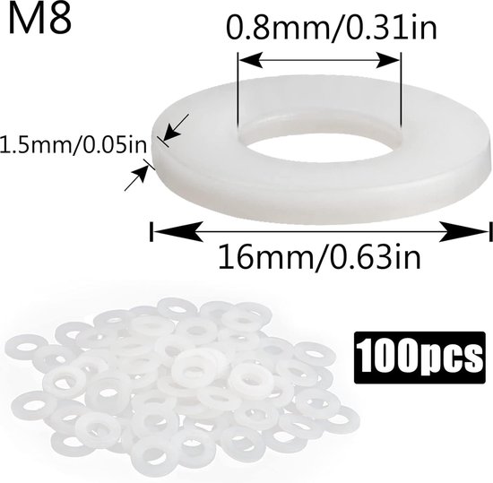 20 pièces rondelles en plastique, M20-35 mm, rondelles en nylon