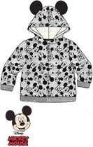 Disney Mickey Mouse Baby Vest - Grijs - Gevoerde Capuchon - Maat 80