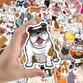 Bulldog stickers - Schattige honden stickers - set van 50 stuks - 50 unieke bulldog stickers - leuke honden stickers - bulldog sticker - Franse bulldog - Amerikaanse bulldog - bull stickers