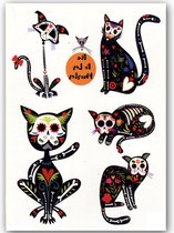 Halloween Decoratie Tijdelijke Tattoo (19x12cm) [Outfit Versiering Kostuum Kinderen Volwassenen - Botten Schotwond Hechting Scar Heks Bloed Zombie Wond Mes Spin Clown Kruis - Water Overdraagbare Fake Temporary Tattoo]