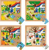 Educo Puzzelserie Seizoenen - Kinderpuzzels - Houten speelgoed - Houten puzzel - Educatief speelgoed - Kinderspeelgoed - Set à 4 stuks