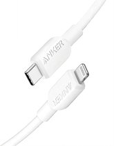 Anker USB-C naar Lightning-kabel snellaadkabel - MFi-gecertificeerde oplaadkabel voor iPhone, iPod, iPad, AirPods Pro - 0,9 m - Wit