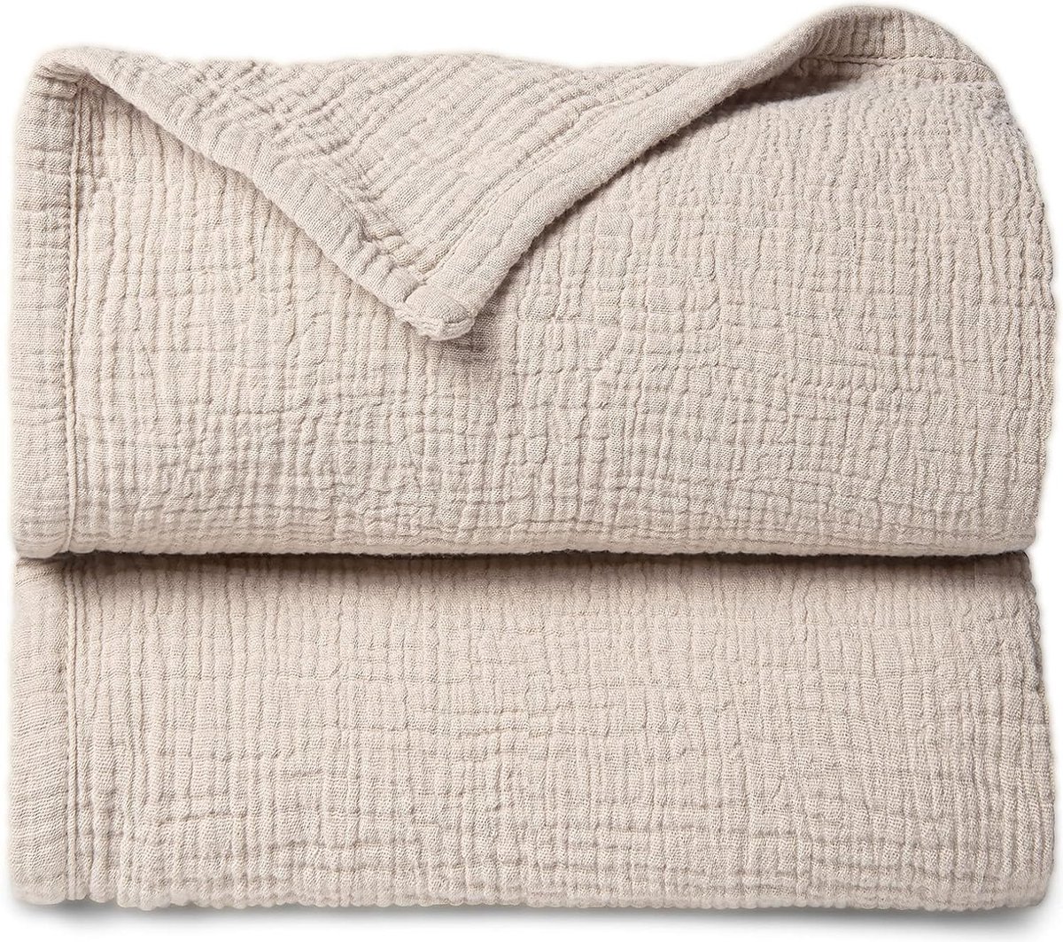 Lulu moon Mousseline babydeken, katoenen dekbedden voor peuters, omkeerbaar kinderdekbed voor baby's, jongens en meisjes, 120 x 120 cm (blauw