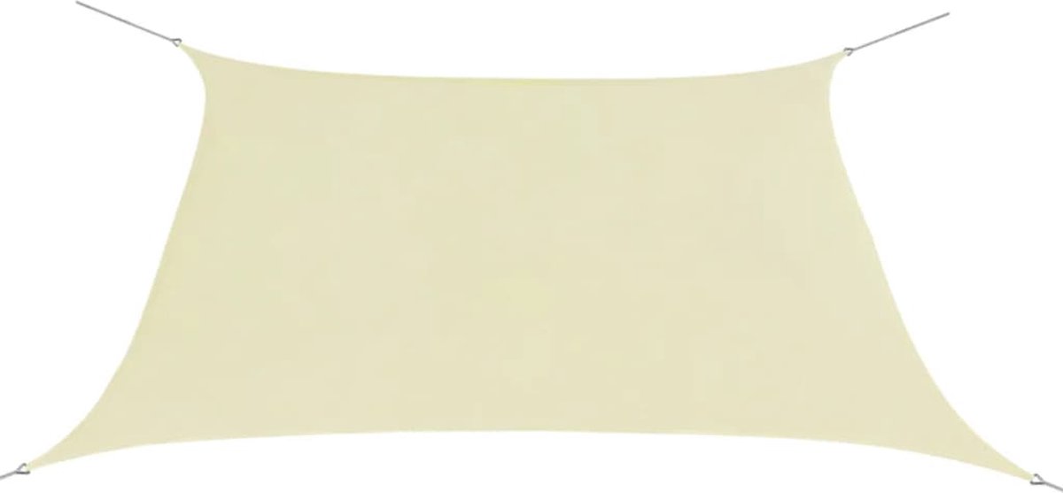 Elegant square cream-colored outdoor parasol measuring 3.6x3.6 meters made of water-resistant Oxford fabric by The Living Store.