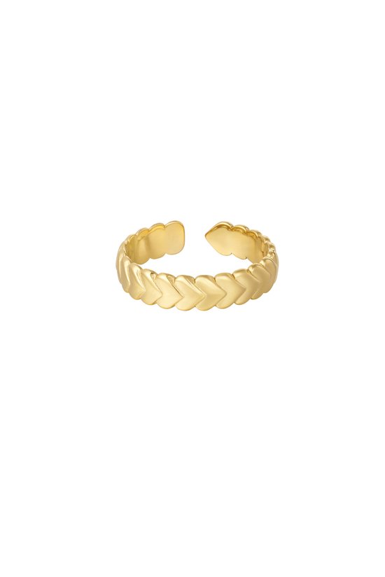 yehwang - ring hartjes - goud stainless steel - verstelbaar - one size