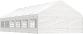 The Living Store Partytent s - Feesttent met Dak en Zijwanden - 13.38 x 5.88 x 3.75 m - Stevige Stalen Constructie - Uitstekende Bescherming tegen Zon - Regen en Wind - Praktisch Ontwerp - Veelzijdige Toepassing - Wit - PE Materiaal - Montage Vereist