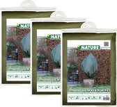 Nature plantenhoes met trekkoord - 6x stuks - H150 x D75 cm - groen - anti-vorst beschermhoes