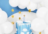 Kaarsje verjaardag 1 jaar - kroon - blauw - goud - eerste verjaardag - verjaardagskaarsje - taart - kinderfeest - themafeest