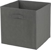 Urban Living Opbergmand/kastmand Square Box - karton/kunststof - 29 liter - donker grijs - 31 x 31 x 31 cm - Vakkenkast manden