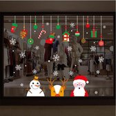 Raamstickers Kerst XL - Snowman - Rendier - Santa - GROOT - Herbruikbaar - Sneeuwvlokken - Kerstmis - Decoratie - Raamdecoratie - Kerstversiering - Raamversiering - Merry Christmas - Sneeuwpop - Kerstman - Rendier