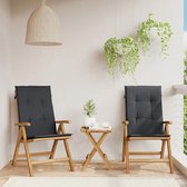 The Living Store Verstelbare Tuinstoel - Massief Teakhout - 60 x 74.5 x 104 cm - Inklapbaar - Comfortabel Zitten - Anti-Slipontwerp - Waterafstotend - Inclusief 2 Kussens