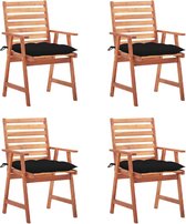 The Living Store Ensemble de chaises de salle à manger Bois d'acacia Massief - 56 x 62 x 92 cm - Coussins inclus