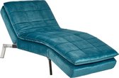 LOIRET - Chaise longue - Blauw/Groen - Fluweel