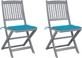 The Living Store Ensemble de chaises en bois – Acacia – Chaise pliante – 48,5 x 57 x 91 cm – Pliable
