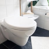 Premium toiletdeksel met softclosemechanisme, roestvrijstalen bevestiging, afneembaar, antibacterieel, softclose toiletbril, wc-bril, wc-bril, wit