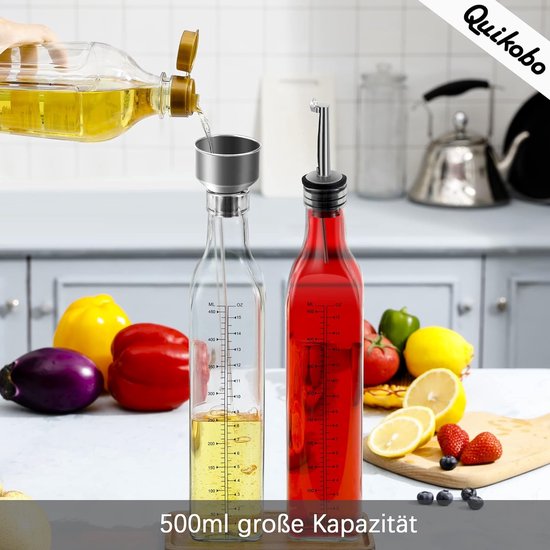 distributeur d'huile d'olive - 600 ml bouteille d'huile en verre sans  plomb, bouteille huile olive et vinaigre, pour huile d'olive
