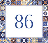 Huisnummerbord nummer 86 | Huisnummer 86 |Klassiek huisnummerbordje Plexiglas | Luxe huisnummerbord