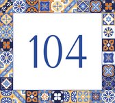 Huisnummerbord nummer 104 | Huisnummer 104 |Klassiek huisnummerbordje Dibond | Luxe huisnummerbord