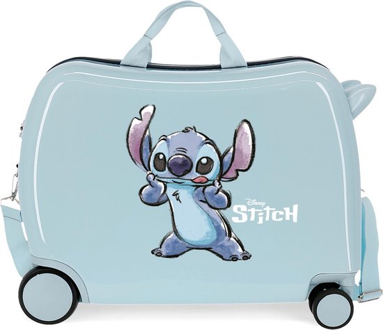 Stitch roll siège valise enfant ABS filles bleu