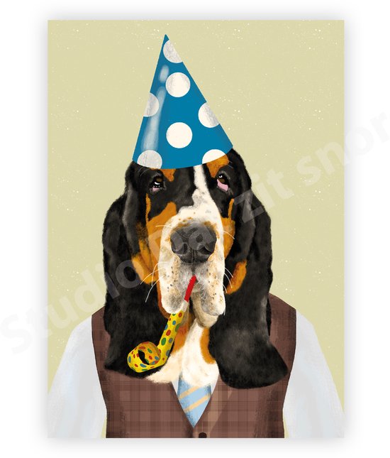 Kaart | Basset Hound Pietertje jarig