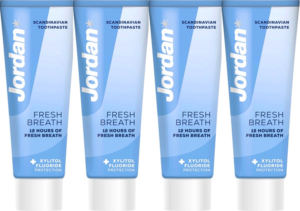 Goedkoopste Jordan Stay Fresh Tandpasta Fresh Breath - 4 x 75 ml - Voor Gezond Tandvlees en Witte Tanden - 12 Uur Lang Frisse Adem