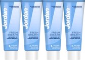 Jordan Stay Fresh Dentifrice haleine fraîche - 4 x 75 ml - Dentifrice scandinave - Des gencives saines et des dents Witte - 12 heures d'haleine fraîche