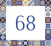 Huisnummerbord nummer 68 | Huisnummer 68 |Klassiek huisnummerbordje Plexiglas | Luxe huisnummerbord