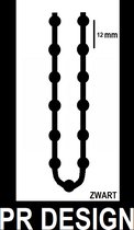 1 meter (zwart) rolgordijnketting met 1 stuk rolkettingclips, gebruikt voor rolgordijnen, jaloezieën, verticale jaloezieën, reparatie of vervanging van de vervangende onderdelen van blinde ketting (zwart)
