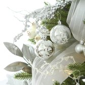 60 mm / 2,36 "Delicaat contrastkleur thema schilderij & glinsterende kerstboom hangers decoratieve hangende kerstballen ballen ornamenten set - 30 stuks (steenblauw en zilvergrijs)