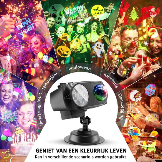 Spot Led Exterieur Noel Projecteur Halloween Noël 64 Motifs - LED étanche Avec Télécommande Projecteur Noël Extérieur