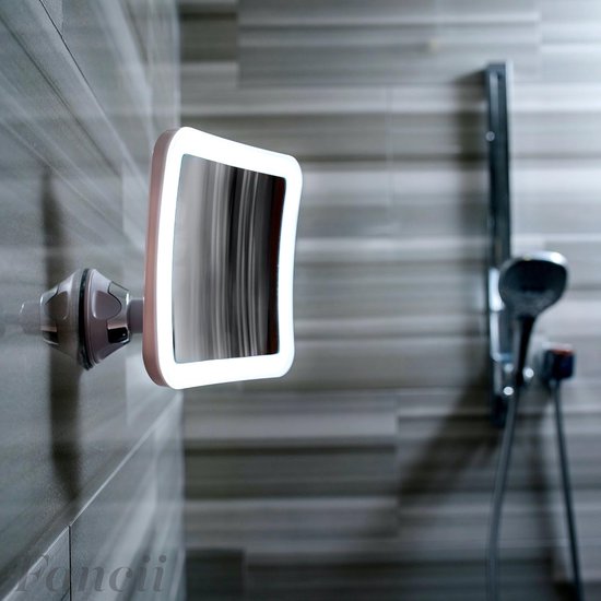 miroir de maquillage éclairé avec grossissement 10X - miroir grossissant à LED lumière du jour - compact, sans fil, ventouse, largeur 163 mm, rotation 360 (Mira)