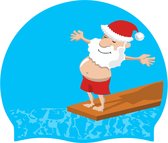Silicone Badmuts met Kerstdesign - "Zwemmende Kerstman"