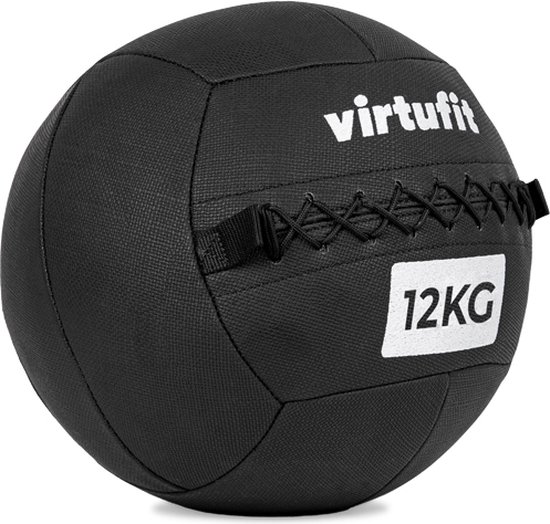 Foto: Virtufit wall ball pro 12 kg fitness gewichtsbal zwart gewichtsbal krachtbal trainingsbal wall ball medicijn bal krachttraining functionele training