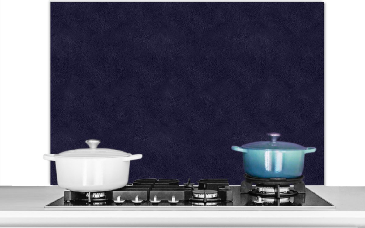 Spatwand keuken - Dierenvel - Leer - Blauw - Structuur - 100x65 cm - Achterwand - Spatscherm