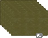 Placemats - Leer - Groen - Dieren - Tafelonderzetter - Placemat - 45x30 cm - 6 stuks - Borden onderzetters