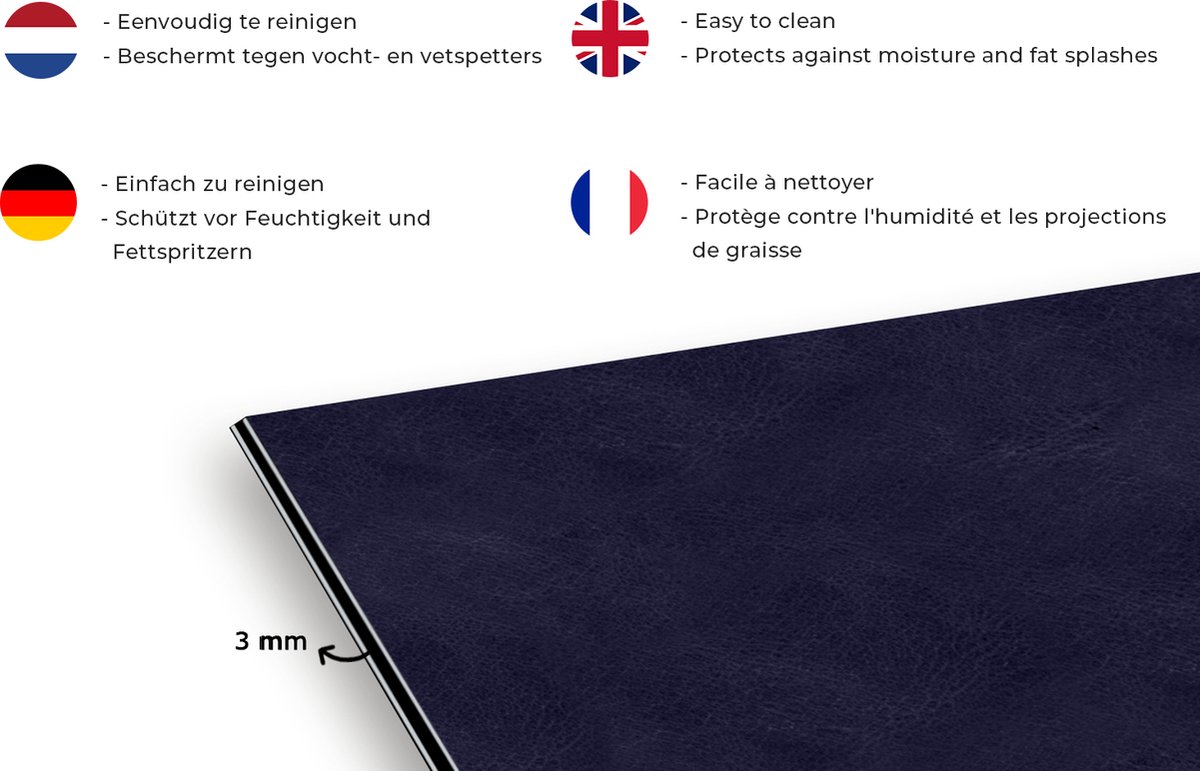 Spatwand keuken - Dierenvel - Leer - Blauw - Structuur - 120x80 cm - Achterwand - Spatscherm