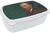 Broodtrommel Wit - Lunchbox - Brooddoos - Kunst - Van Gogh - Oude meesters - Zelfportret - 18x12x6 cm - Volwassenen