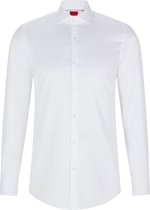 HUGO Kason slim fit overhemd - twill - wit - Strijkvriendelijk - Boordmaat: 42
