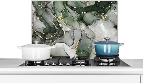 thumbnail: Livelynine Zelfklevende Folie Keuken - Groen Geborsteld Roestvrij Staal Look - 40 Cm X 5 M - Hittebestendig En Waterdicht