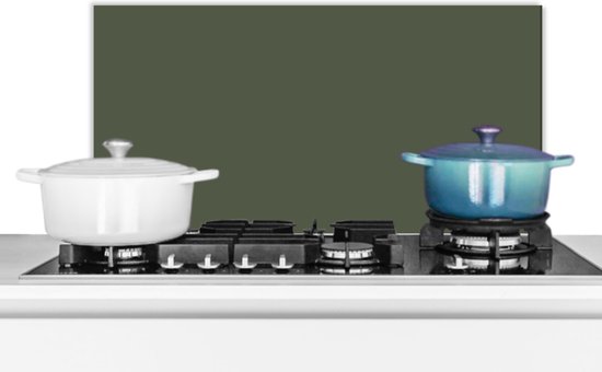 KitchenYeah - Spatscherm - Groen - Effen - Wandbeschermer - Aluminium - 60x30 cm - Spatscherm gasfornuis - Keuken accessoires