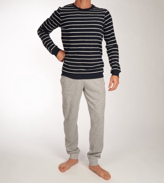 Schiesser Pyjama lange broek - 804 Grey/Blue - maat 3XL (3XL) - Heren Volwassenen - Katoen/polyester- 180844-804-3XL