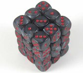 Set de dés Chessex Velvet Noir/rouge D6 12 mm (36 pièces)