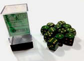 Chessex Golden Recon Gespikkeld D6 16mm Dobbelsteen Set (12 stuks)