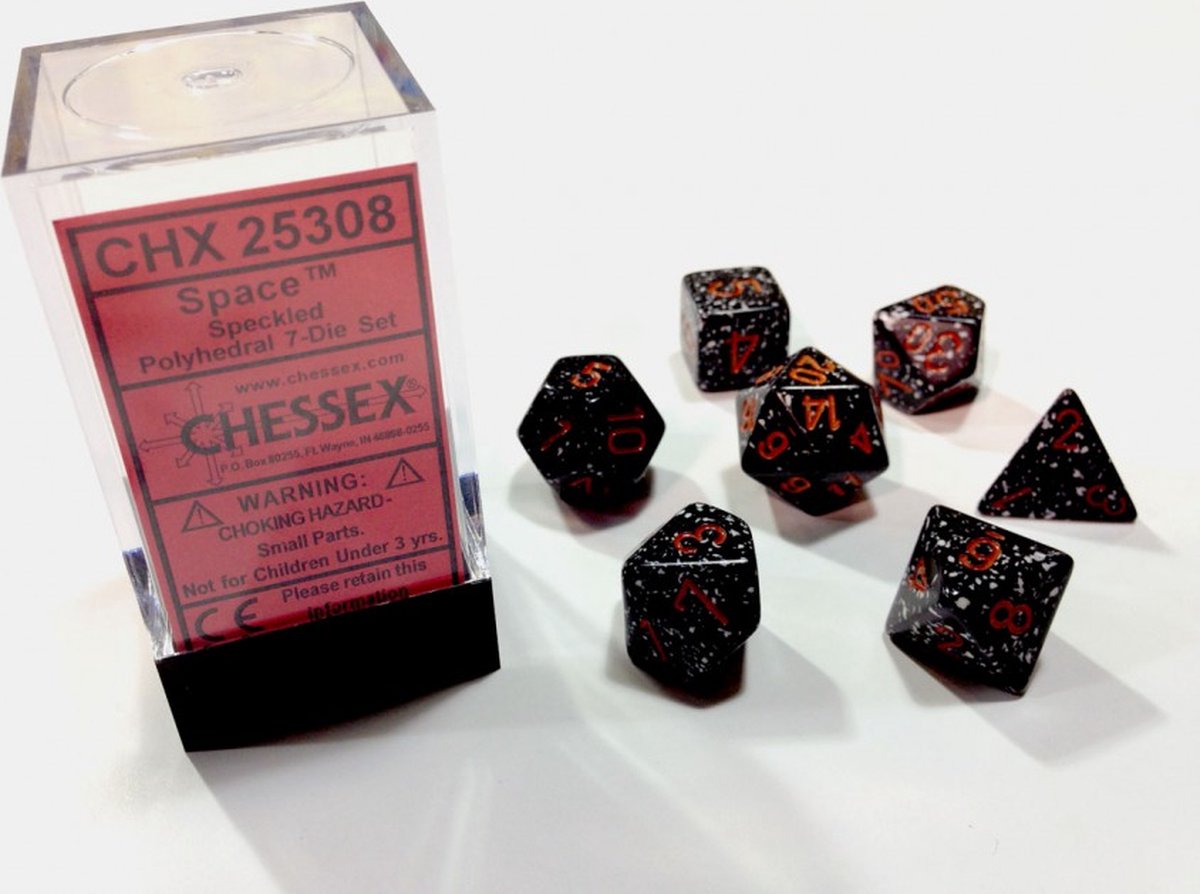 Chessex dobbelstenen set, 7 polydice, Speckled Space