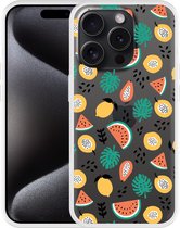 Cazy Hoesje geschikt voor iPhone 15 Pro Max Tropical Fruit